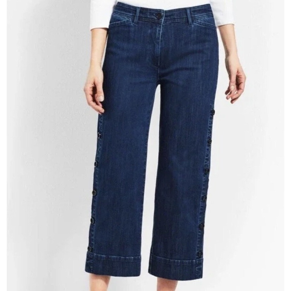 NWT‎ Talbots High Rise Wide Crop Denim Pants Jeans size 14